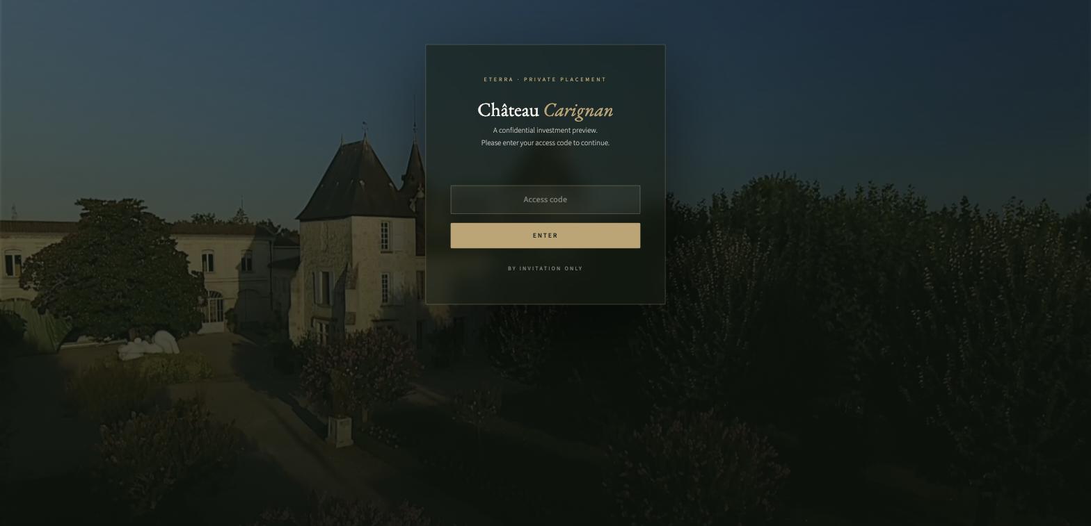 Château Carignan private access site, Bordeaux
